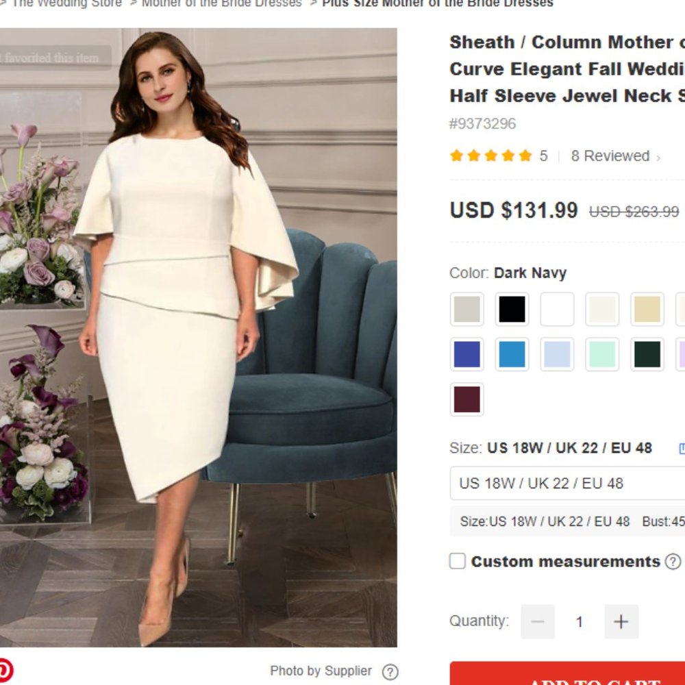 Womens Mother of the Bride Dress - Dark Navy, Size 18W-Brand New